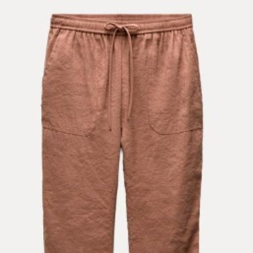 Zara Flowy Ankle Pants Size XS in Brick